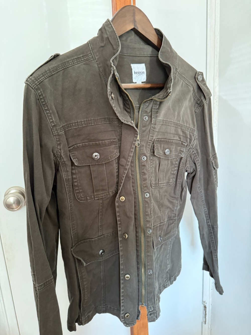 Kensie Women's Olive Green Military Field Jacket